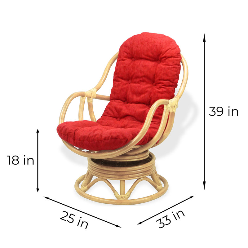 Chaise berçante Anairis, Rouge, Beige clair