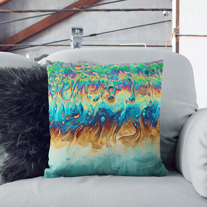 Abstract Square Cushion, Stone, 40cm H x 40cm W x 15cm D