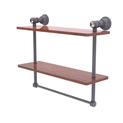 Freyja 2 Piece Ironwood Solid Wood Accent Shelf with Towel Bar