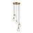 Marseille 5 - Light Shaded Geometric Chandelier in Natural Brass-1599888772-1599888775