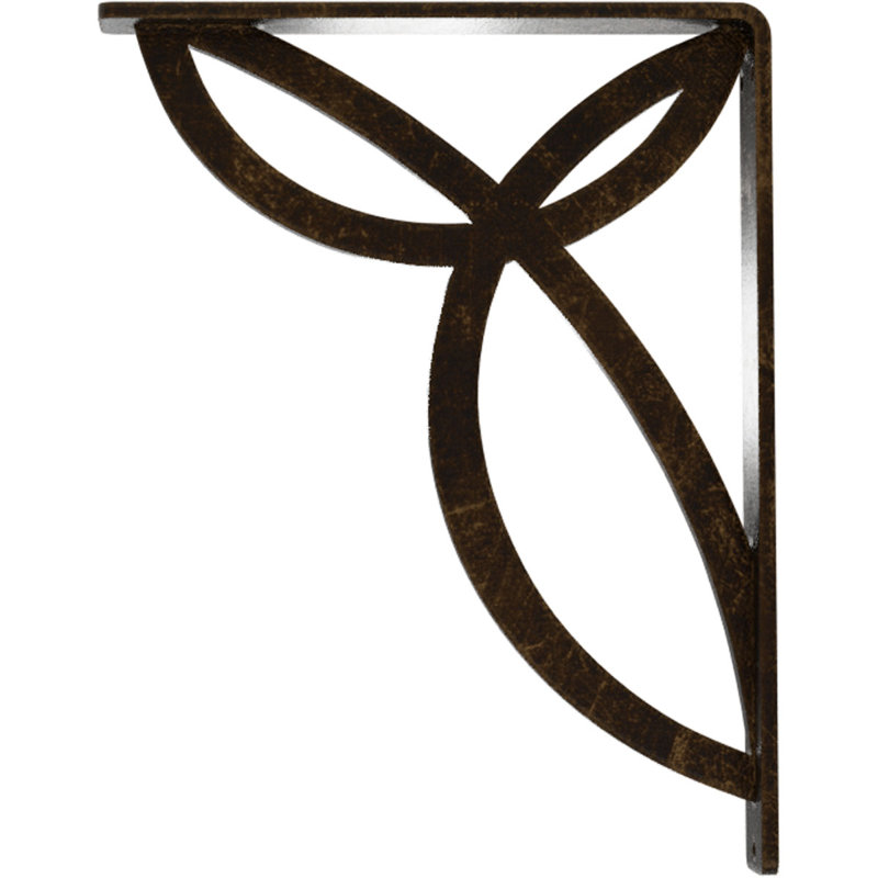 Support en fer forgé Versailles, Laiton antique, H 10 po x l 1,5 po x P 7,5 po