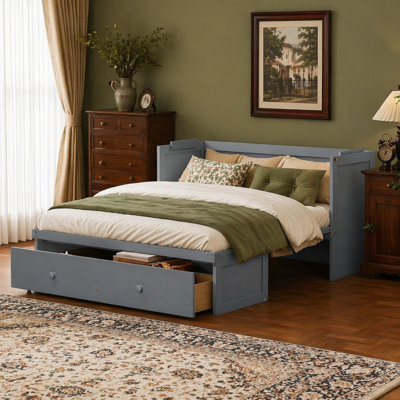 Grand lit escamotable avec port USB et grand tiroir