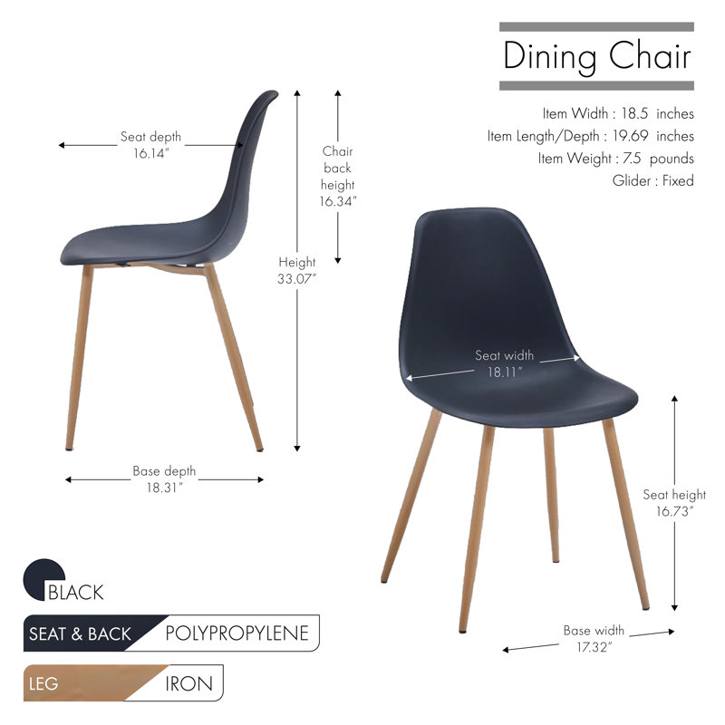 Zaki Dining Chair, Black