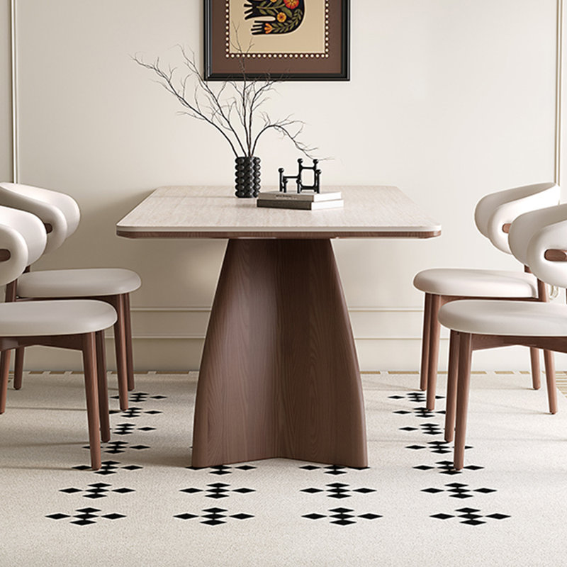Ensemble de table et chaises de salle à manger rétro en bois massif, H 29,52 po x L 55,11 po x l 31,49 po