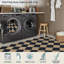 Tapis de couloir en jute à carreaux, tapis de couloir de cuisine 2 x 8 antidérapant, tapis antidérapant pour entrée intérieure, tapis intérieur noir à damier pour entrée de 8 pi