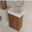 Meuble-lavabo flottant 16,5 po avec lavabo intégré en céramique et rangement - parfait pour les petites salles de bain