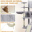 Gris, tour pour chat, condos, poteaux à griffer, plateforme supérieure, stable, divertissant pour chats Tour pour chat gris avec condos, poteaux à griffer et plateforme supérieure-1522434878