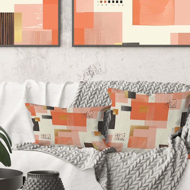 Coussin décoratif minimaliste Boho Shapes II - Boho, H 18 po x l 18 po