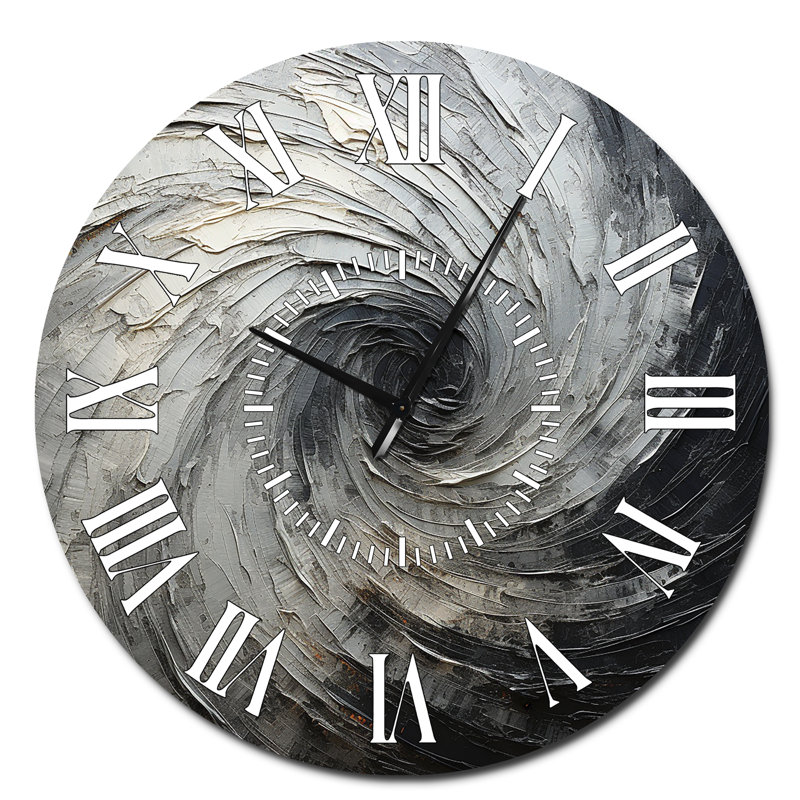 Horloge murale grise et noire, Surdimensionné