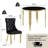 37"Modern Glass Dining Table Set, Irregular Stainless Steel Table Legs And Velvet Tufted Backrest Chairs-1077250771-1077250773-1077250601