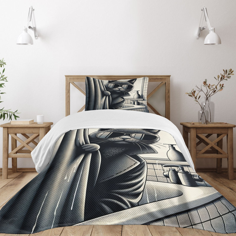 Polyester Coverlet, Twin Coverlet / Bedspread + 1 Standard Sham
