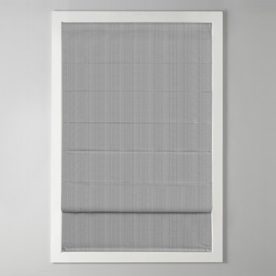 Galen Grey Basketweave Cordless Room Darkening Single 34x64" Roman Shade
