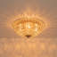 Plafonnier encastré en cristal antique à 4 lumières de style vintage bol français