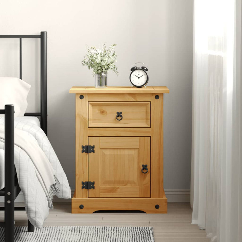Dale Bedside Cabinet Mexican Pine Corona Range 53 x 39 x 66 cm