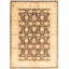 Tapis zone en laine beige/brune 6 pi x 8 pi 9 po main-of-kind-noué la 2010 ushak Creevery