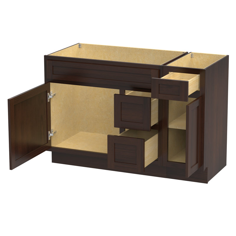 Base de meuble-lavabo simple 48 po seulement, Brun