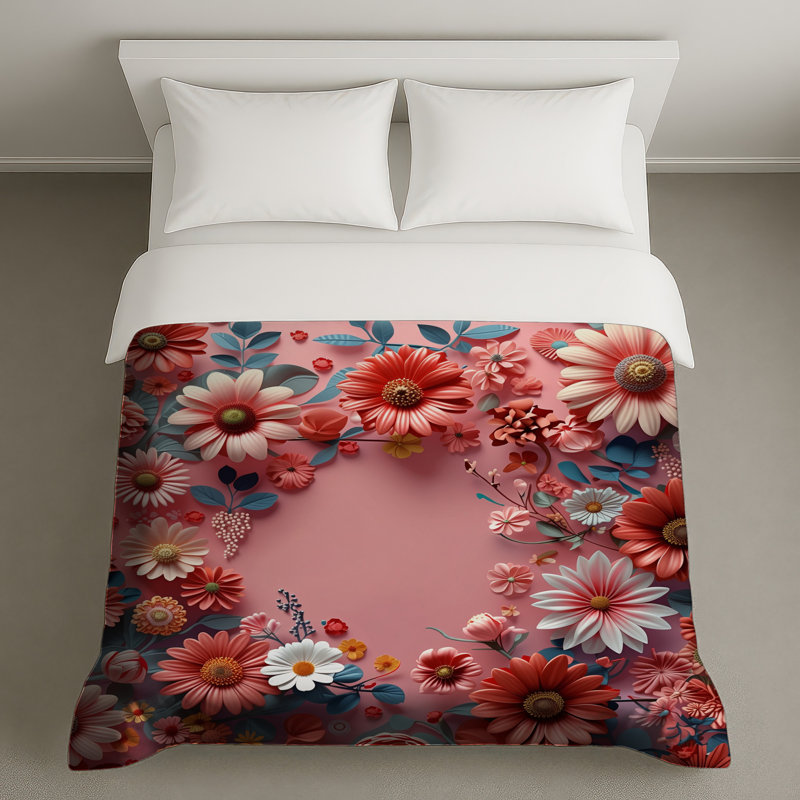 Housse de couette à motif floral, Grand lit