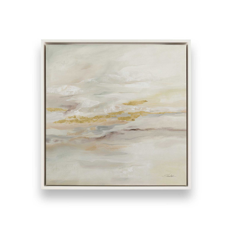 Impression sur toile roulée Golden Drift Reflections, H 12,75 po x l 12,75 po x P 1,75 po, Cadre flottant blanc opaque