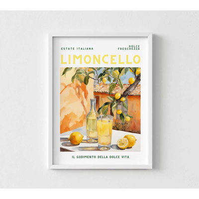 Affiche italienne de Limoncello italien - cuisine méditerranéenne