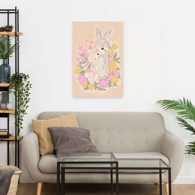 «Bunny's Mama Contemporary Rabbit Flower Forest», art mural