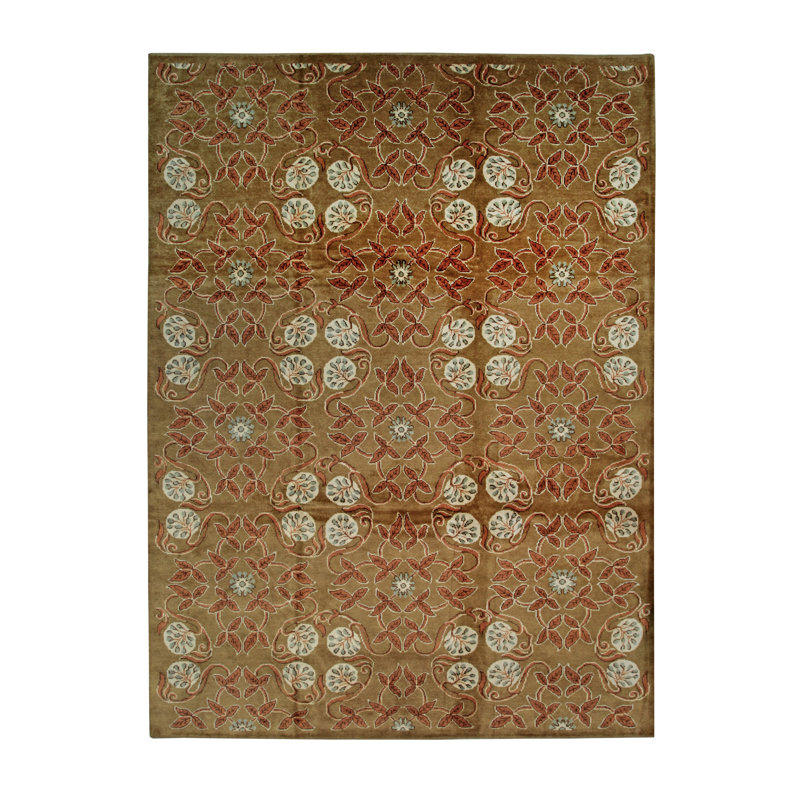 Tapis transitionnel en laine noué à la main Peringer, Rectangle 9 pi x 12 pi