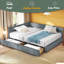 Cadre de lit double capitonné avec rangement pleine grandeur, cadre de canapé-lit avec dossier et accoudoirs confortables, lit double pour chambre à coucher, salon, velours-1670629349