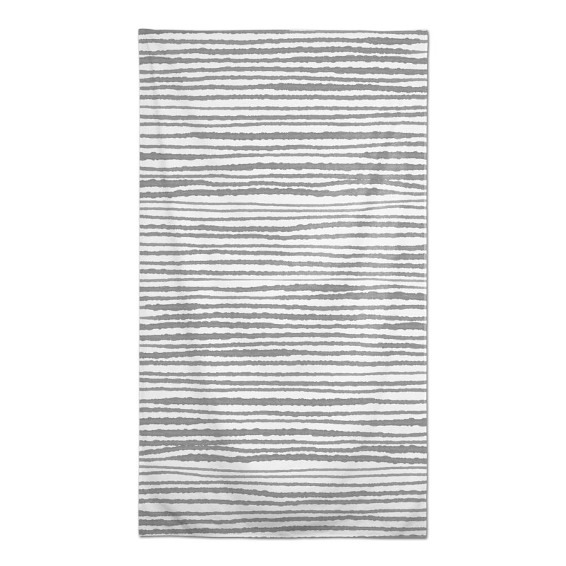 Rectangular Striped Polyester Tablecloth, Gray
