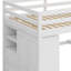 Lit mezzanine en bois avec garde-robe intégré, bureau, tablettes de rangement et tiroirs-1115180889