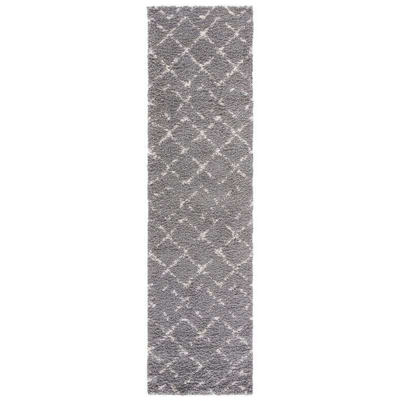 Angelka Performance Rug, Runner 2'3" x 10', Gray/Ivory