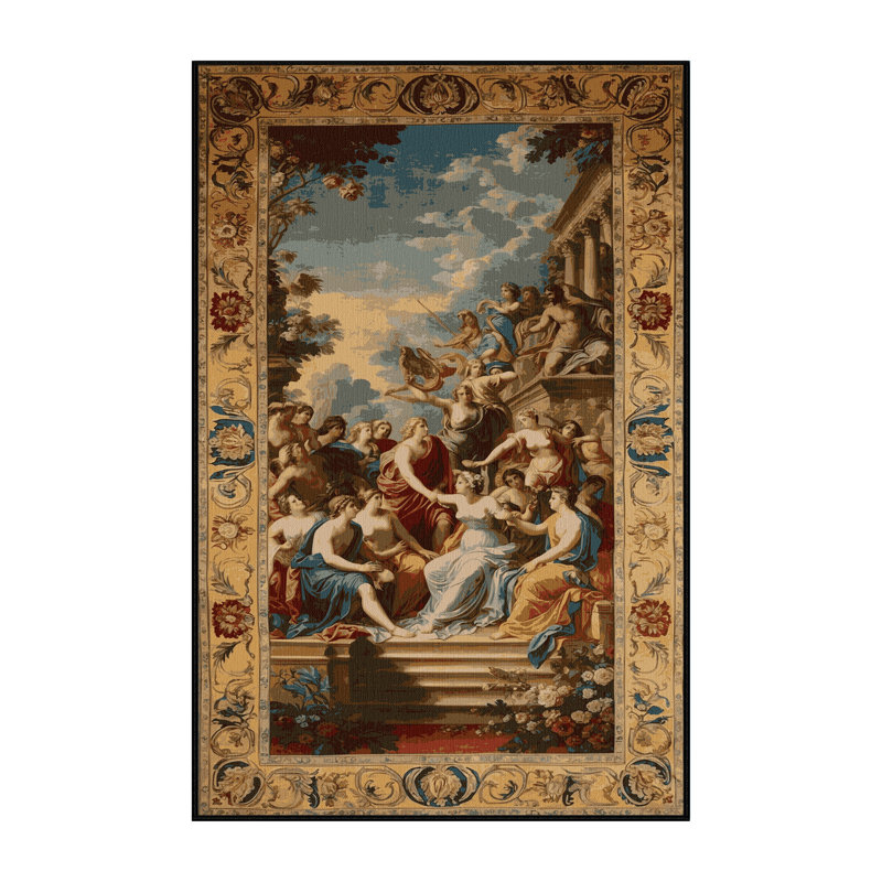 Tapis brun français lavable à la machine, Rectangulaire 2 pi x 3 pi
