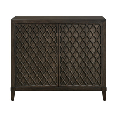 Fenwick 43" Wide Dark Finish Textural Patterned Door Hall Chest
