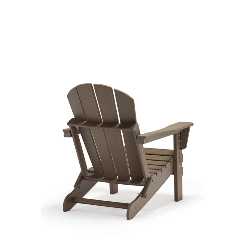 Chaise Adirondack pliable en résine / bénéfique, Bois patiné