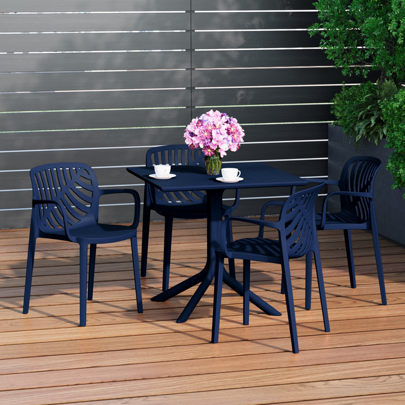 Ensemble repas carré pour 4 personnes, Navy
