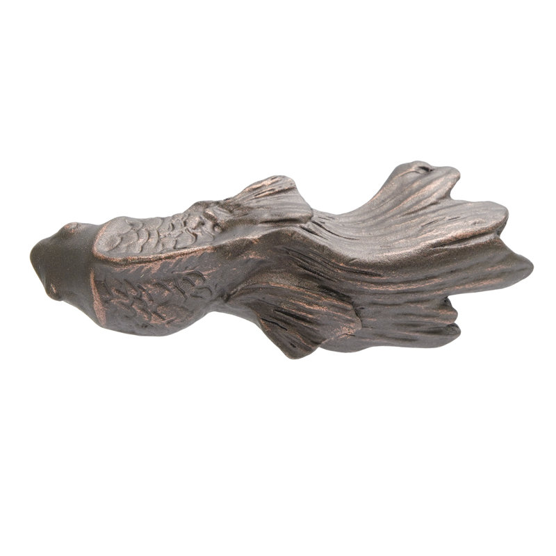 Lily Pads koi fish knob in finish Satin Gold, Oil Rub Bronze