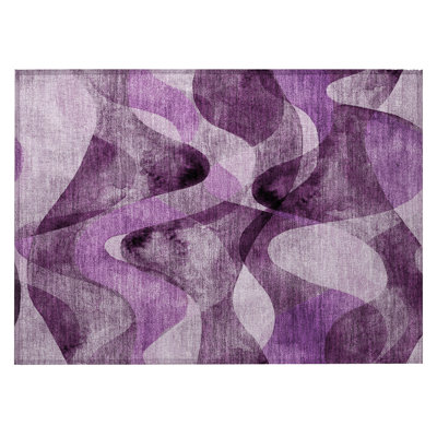 Tapis extérieur lavable et antidérapant 2 pi x 3 pi mauve