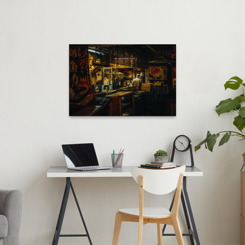 Cuisine traditionnelle japonaise, impression d'art mural contemporain, H 24 po x l 36 po