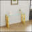 Console Table Stainless Steel Glass,Meal Side Table Golden Clear  Bs-02-17778653