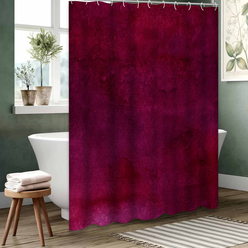 Rideau de douche rouge imperméable, rideaux de douche pour la salle de bain avec 12 crochets, 72" L x 78" W