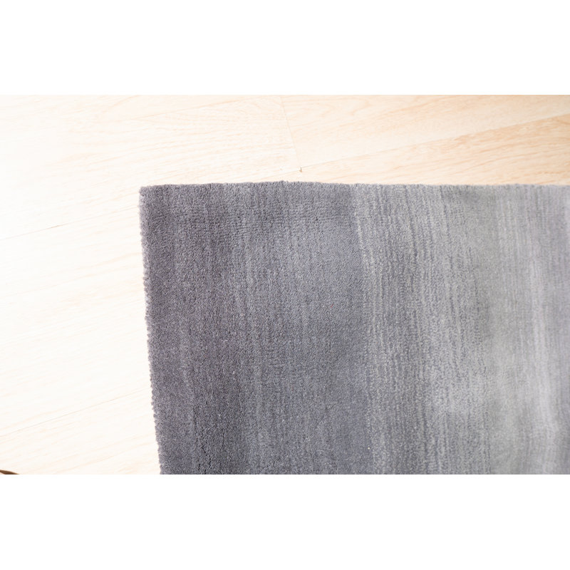 Tapis gris à rayures transitionnelles Modern Talia, Rectangle 8 pi 9 po x 11 pi 9 po