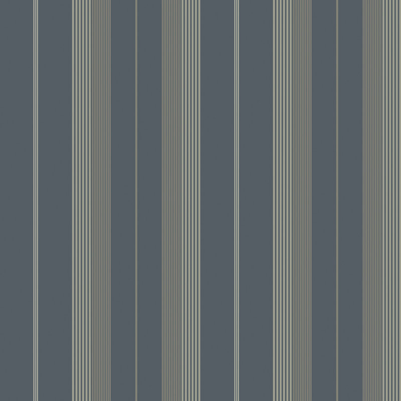 Papier peint à rayures bleu marine Herrgârd, Bleu