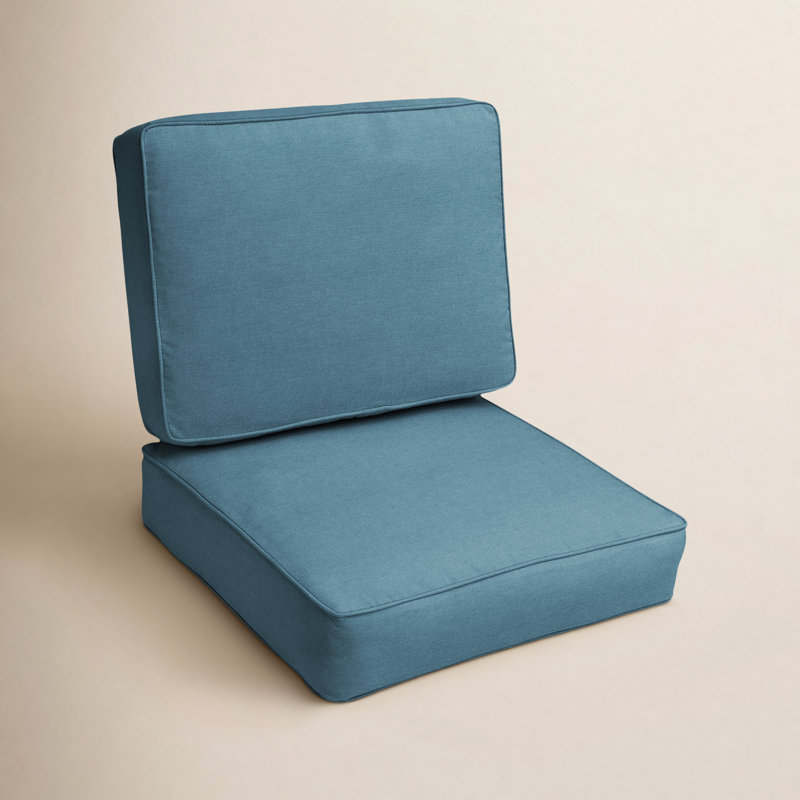 Coussin de chaise Diascia Sunbrella, Toile Sunbrella® bleu véritable, 22 po x 22 po, 4"