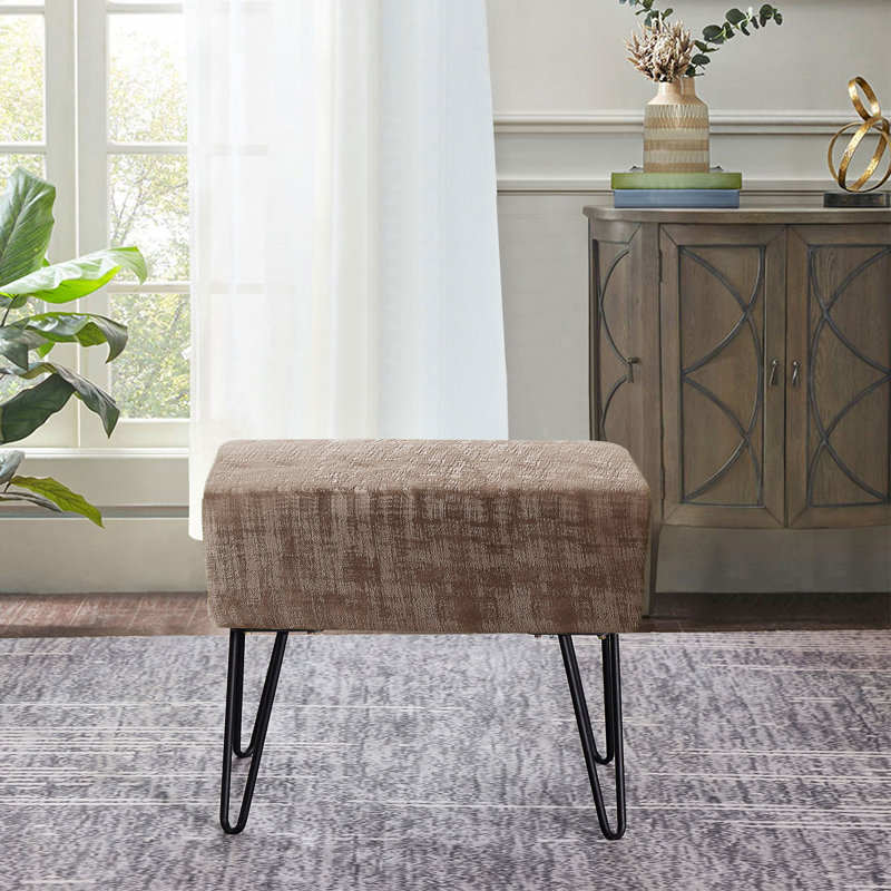 Repose-pieds standard Alegre, Velours taupe simple
