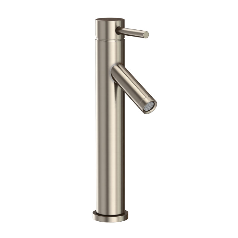East Linear Single Hole Vessel Faucet, Antique Nickel