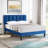 Auxter Upholstered Platform Bed Frame with Vertical Channel Tufted Adjustable Headboard, Velvet Fabric Mattress Foundation with Strong Wooden Slats, Heavy Duty, No Box Spring Needed, Noise-Free-1877220113-1877220112
