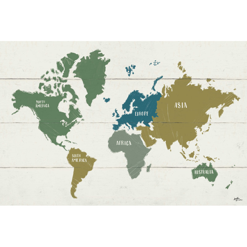 Carte du monde Peace and Lodge, Encadrement argenté, Non, H 24 po x l 36 po