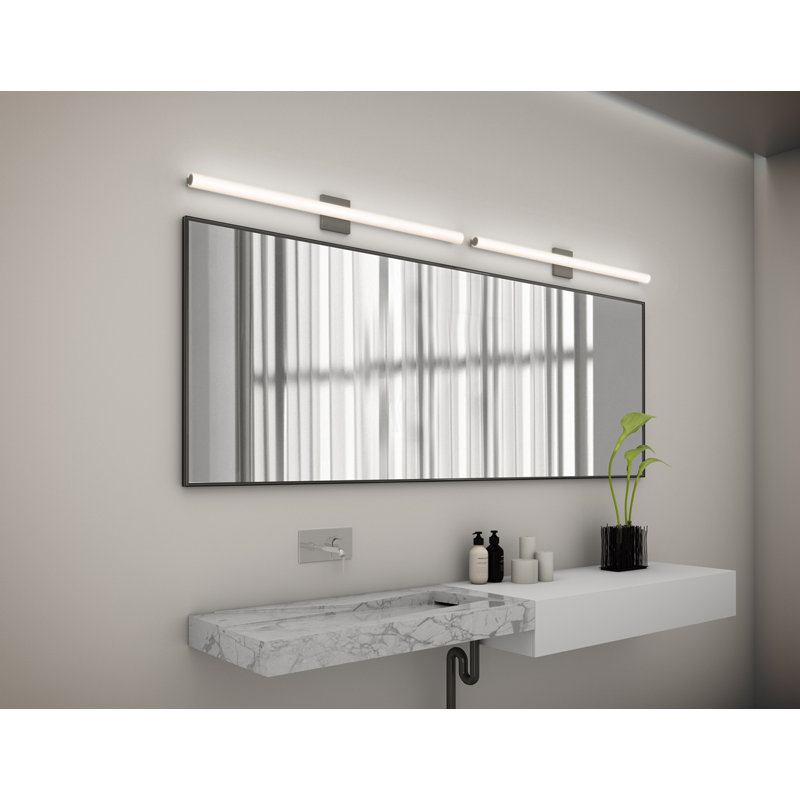 1 - Light LED Bath Bar, Polished Chrome, Flat