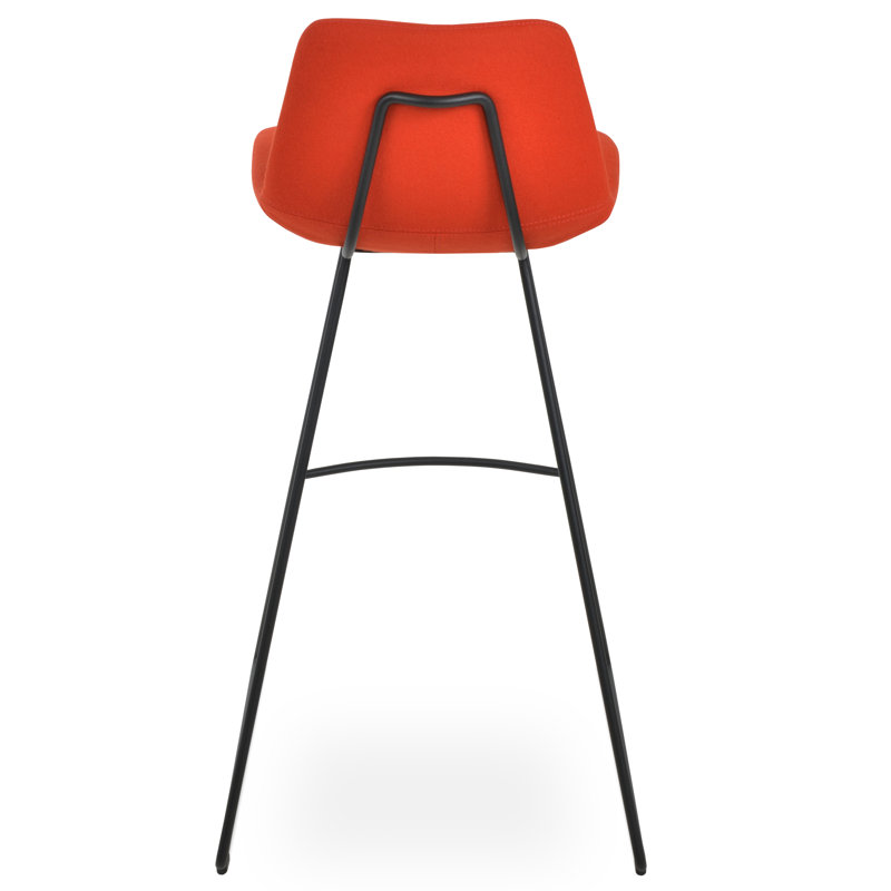 Tabouret Pera HB, Orange, Noir, Tabouret de comptoir (assise de 24 po de hauteur)