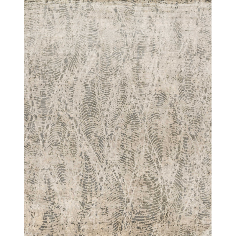 Transcend Hand Knotted Rayon Abstract Indoor Rug, Rectangle 9'6" x 13'6"