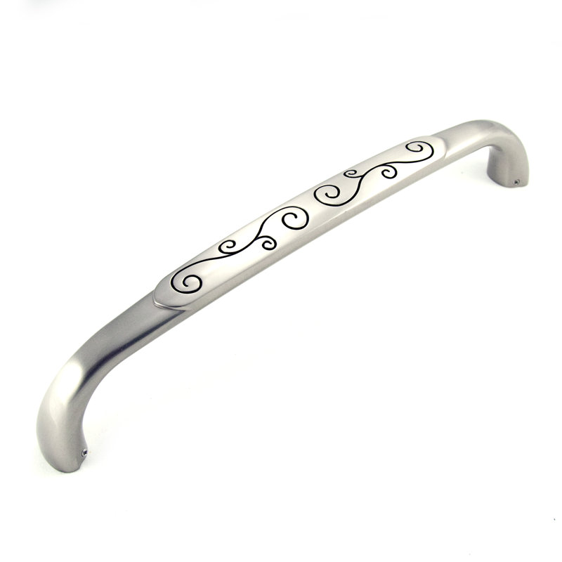 Palermo Appliance Pull, Satin Nickel with Black