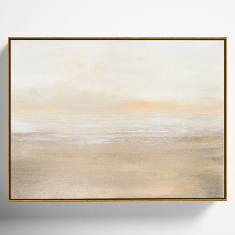 Willadeene Morning Calm - Floater Frame Painting on Canvas, Gold , 12" H x 16" W x 2" D